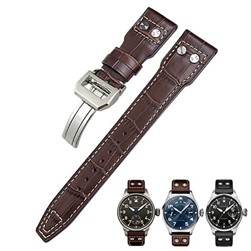 AEHON Uhrenarmband aus echtem Leder, 20 mm, passend für IWC Big Pilot Watch IW3777, Kalbslederband, Without Buckle, Achat von AEHON