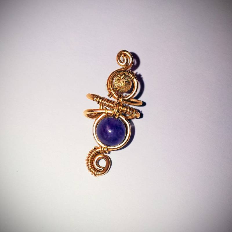 Gold Ohr Manschette Rose Quarz Rot Achat Amethyst Türkis Vergoldet Wickeln von AEHandmadeJewellery
