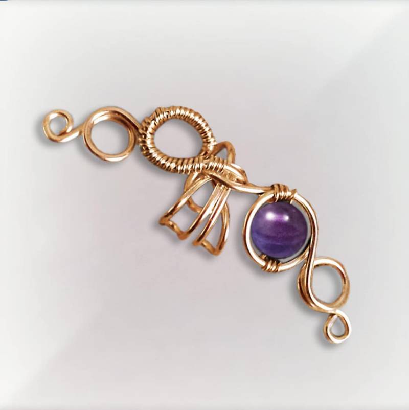 Gold Ohrmanschette Vergoldet Amethyst Ohr Wickeln von AEHandmadeJewellery