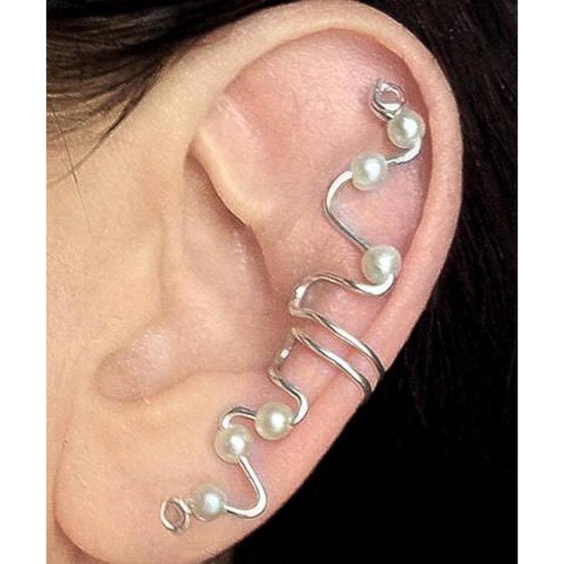 Silber Ohrmanschette Verstellbar Versilbert Ohr Wickeln von AEHandmadeJewellery