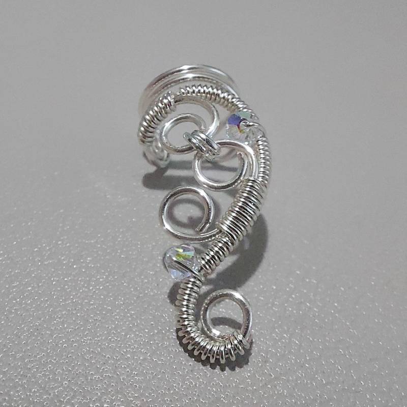 Silber Ohr Cuff Versilbert Swirl Swarovski Ear Wrap von AEHandmadeJewellery