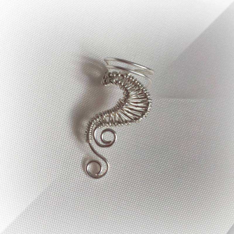 Silber Ohr Manschette Vergoldet Weben Wickeln von AEHandmadeJewellery