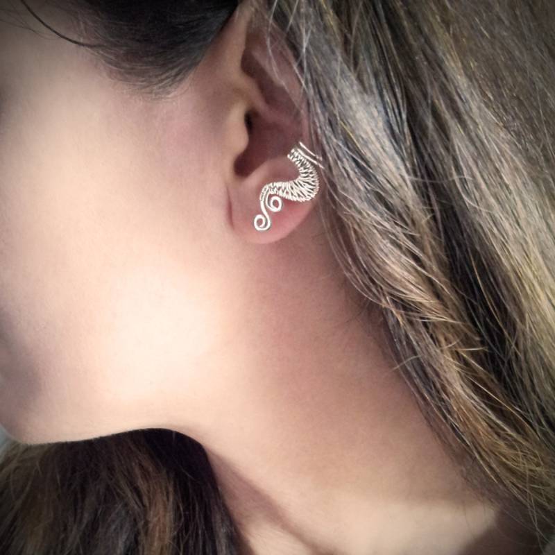 Silber Ohrmanschette Versilbert Weave Ohr Wickeln von AEHandmadeJewellery