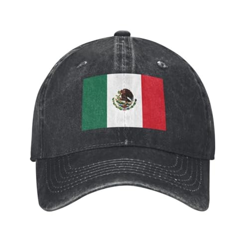 Baseballkappe Mode Baseballkappe mit Mexiko-Flagge für Männer und Frauen benutzerdefinierte Baumwollkappe verstellbar Hip Hop Unisex Geschenk von AEIKHAEC