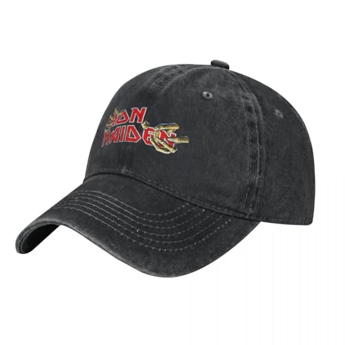 Baseballmützen Gebügeltes Band Maidened Gewaschene Baseballkappe Heavy Metal Rock Musik Casual Trucker Hut Sommer Unisex Männer Outdoor Gym Baseballkappen Geschenk von AEIKHAEC