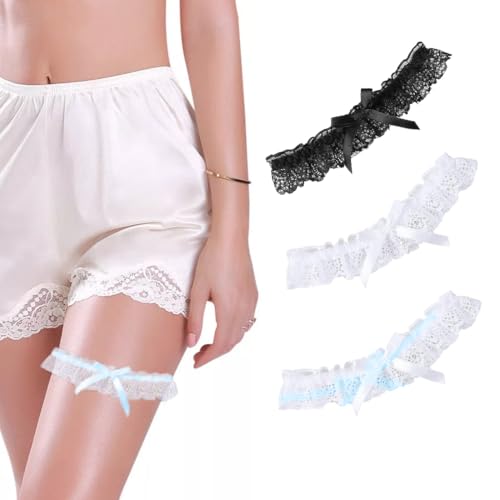 AEIOPRS 3 Pcs Hochzeit Strumpfband Braut Strumpfband aus Spitze Brautaccessoires Geschenk Garters von AEIOPRS