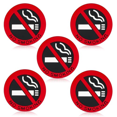 AEIOPRS 5 Pcs 3D Aufkleber "NO Smoking" Nichtraucher Pictogramm Sticker für Auto-Türen und Innen-/Außenbereich von AEIOPRS