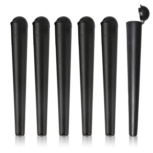 AEIOPRS 6 Pcs zur sicheren Aufbewahung von normalen und konischen Zigaretten kein Knicken oder Brechen mehr wiederverwendbar wasserdicht Cone Holder Luftdicht Tubes Schwar von AEIOPRS