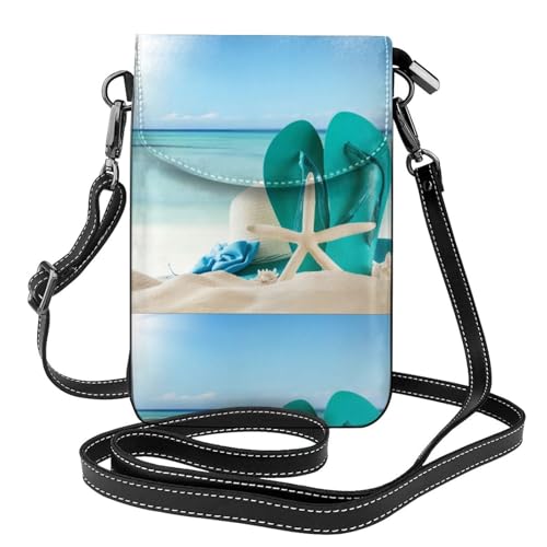 AEKGOHP Flip-Flops bedruckte kleine Leder-Umhängetasche für Damen, wasserdicht und langlebig von AEKGOHP