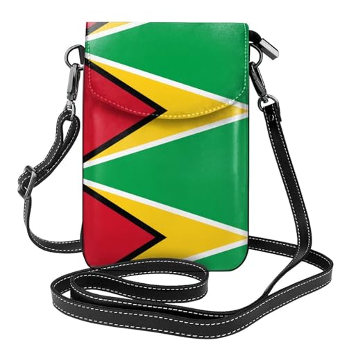 AEKGOHP Kleine Leder-Umhängetasche für Damen, Motiv: Flagge von Guyana, wasserdicht und langlebig von AEKGOHP