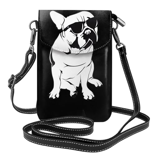 AEKGOHP Kleine Umhängetasche aus Leder, Motiv: Französische Bulldogge, bedruckt, wasserdicht und langlebig von AEKGOHP