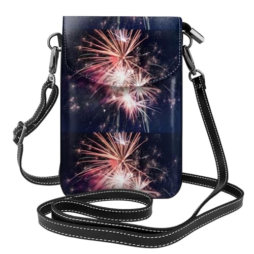 AEKGOHP Kleine Umhängetasche für Damen, Motiv: Explosion Firework, aus Leder, wasserdicht und langlebig von AEKGOHP