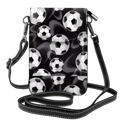 AEKGOHP Kleine Umhängetasche für Damen, Motiv: Fußball-Motiv, Leder, wasserdicht, langlebig von AEKGOHP