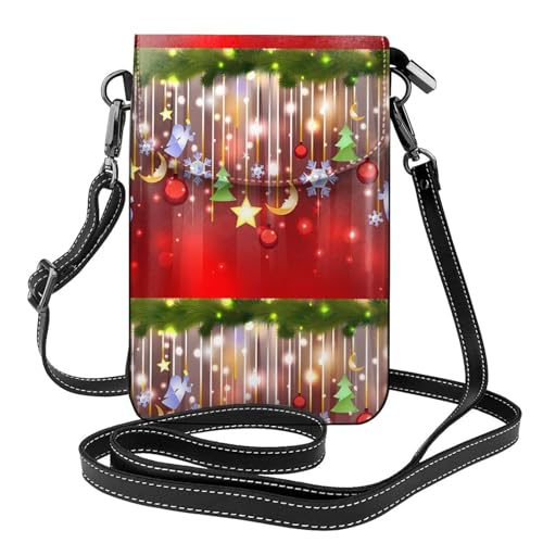 AEKGOHP Kleine Umhängetasche für Damen, Motiv: Merry Christmas, aus Leder, wasserdicht und langlebig von AEKGOHP