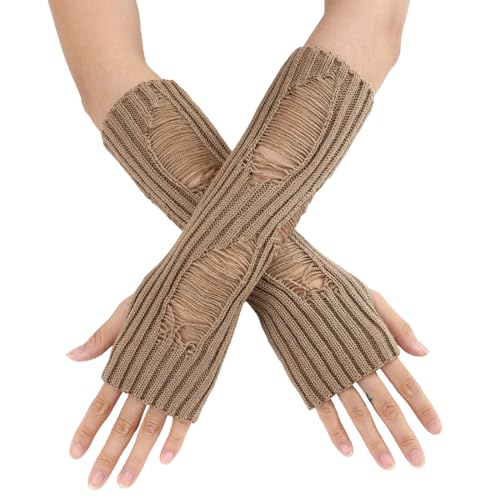AEKZOX 1 Paar Punk-Handschuhe, Märchen-Punk-Accessoires, Häkelhandschuhe, Handschuhe mit Löchern, Punk-Accessoires, Märchen-Punk-Ästhetik von AEKZOX