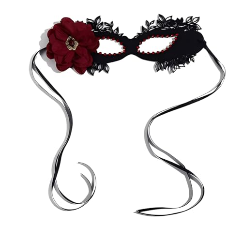 AEKZOX 1 Stück Masquerade Maske, Maskerade Masken Maske Gesicht Verkleidung für Halloween Karneval Party Kostüm, Schwarz von AEKZOX