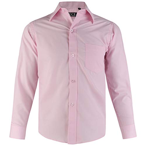 AEL-Hemd Jungen Formale Plain Langärmlig Hochzeitsanzug Smart-Party, Alter Größe 1-15 Jahre von AEL