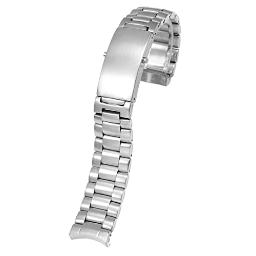 AEMALL 20 mm 316L Silber Edelstahl Uhrenarmband für Omega New Seamaster 300 Speedmaster Planet Ocean Watch Band Herren Armband (Farbe: 3 Pflanzen Silber, Größe: 20 mm) von AEMALL