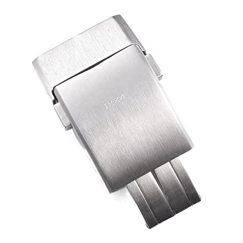 AEMALL 20 mm Silber Schwarz Solide Edelstahl Faltschließe Für Breitling Armband Matt Mattierte Metallschnalle (Farbe: Mattsilber, Größe: 20 mm) von AEMALL