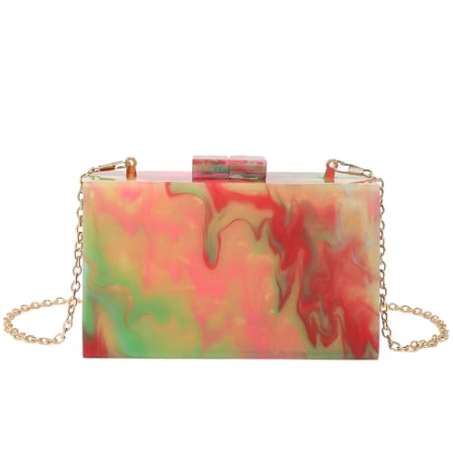 AEMALL All-Match, Acryl, Pailletten, klein, quadratisch, Party-Clutch, Fantasy Bunt, 18x5x11cm von AEMALL