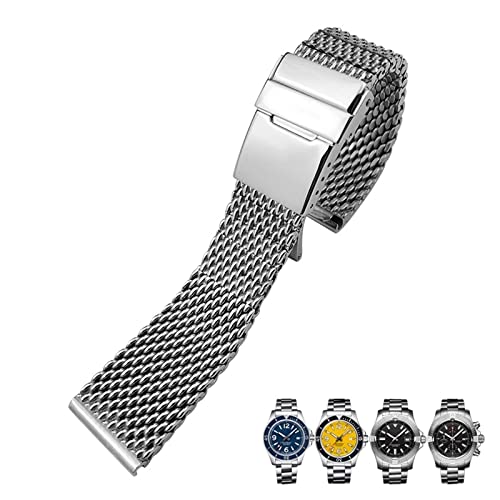 AEMALL Für Breitling Armband Vollsilber mit Faltschließe Armband 316L Edelstahl Uhrenarmbänder 22 mm 24 mm, 22 mm, Achat von AEMALL