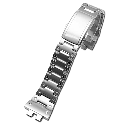 AEMALL Uhrenzubehör für Casio G-SHOCK-GMW-B5000 massives Edelstahlarmband kleines quadratisches Armband (Farbe: Silber, Größe: B5000) von AEMALL