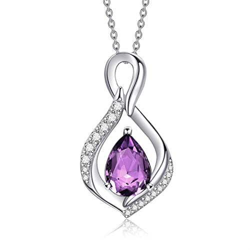 AENEAS Amethyst kette Sterling Silber Februar Birthstone Kette Infinity kette Amethyst Schmuck Geschenke für Frauen 18+2" von AENEAS