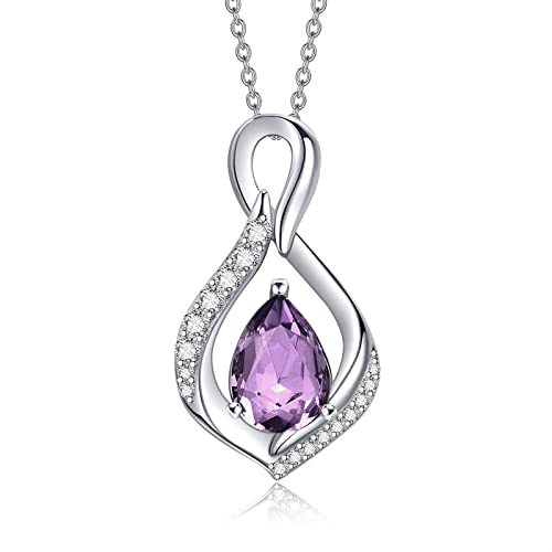 AENEAS Amethyst kette Sterling Silber Juni Birthstone Kette Infinity kette Amethyst Schmuck Geschenke für Frauen 18+2" von AENEAS