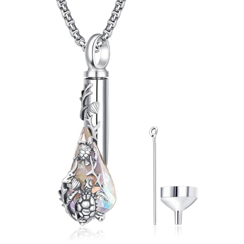 AENEAS Urne Kette für Asche 925 Sterling Silber Meeresschildkröte Urne Halskette Cremation Schmuck Halten Asche Für Frauen von AENEAS