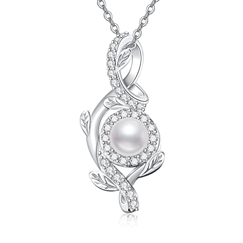 AENEAS Einzelne Perlenkette Sterling Siver Perlenketten für Frauen Pearl Drop kette Perlenschmuck Geschenke für Frauen, Mama von AENEAS