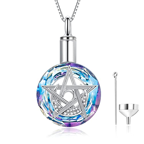 AENEAS Pentagramm Urne kette für Asche Sterling Silber Pentagramm ketten für Frauen Kremation Schmuck für Asche für immer in Ihrem Herzen von AENEAS