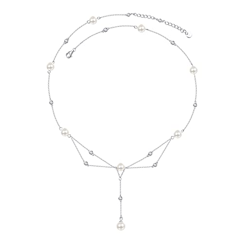 AENEAS Perlenkette für Frauen Sterling Silber Perlenkette Perlenkette Choker kette Perlenschmuck Geschenke für Frauen 16+2" von AENEAS