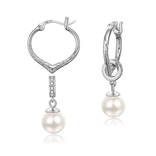 AENEAS Perlenohrringe für Frauen 925 Sterling Silber Perle Tropfen Ohrringe Perlenohrringe Dangle Geschenk für Frauen von AENEAS