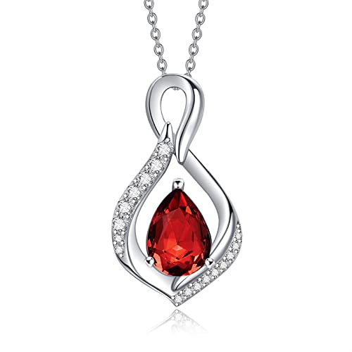 AENEAS Rubin kette Sterling Silber Juli Geburtsstein kette Infinity kette Rubin Schmuck Geschenke für Frauen 18+2" von AENEAS