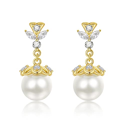 Perlenohrringe Sterling Silber Gold Perlenohrringe Gold Hochzeit Ohrringe Perlenohrringe für Frauen Perlenschmuck Geschenk für Frauen von AENEAS