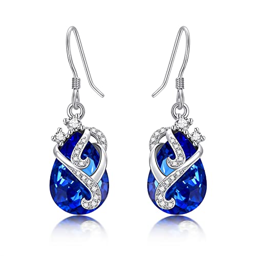 Saphir Ohrringe S925 Sterling Silber Königsblau Ohrringe für Frauen Hypoallergen Blau Kristall Ohrringe Geschenk für Frauen von AENEAS