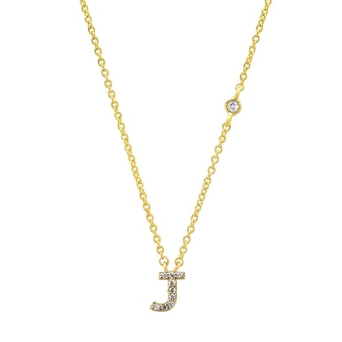 AEQEHVC 925 Alphabet Anhänger Halskette Damen stapelbar und schön All-Match, Einstellbar, Zirkonia von AEQEHVC