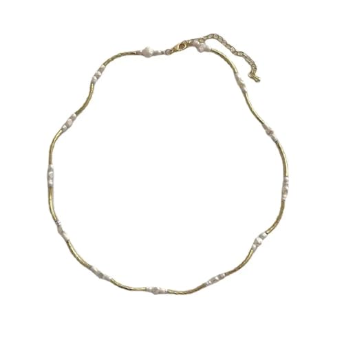 AEQEHVC Barock-Perlenkette für Damen, gedrehte Kette, eine schöne und vielseitige Halskette, die zu jedem Stil getragen werden kann von AEQEHVC