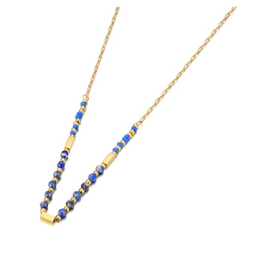 AEQEHVC Blaue Halskette für Damen, modische Kette, stilvolle Halskette für den täglichen Gebrauch, Einstellbar, Zirkonia von AEQEHVC