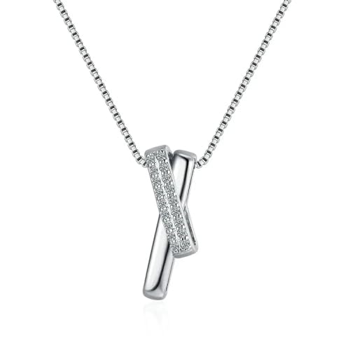 AEQEHVC Damen-Halskette mit Kreuz-Anhänger S925 (40 cm + 3,5 cm), luxuriöser Schmuck, schön und vielseitig, kann zu jedem Stil getragen werden von AEQEHVC