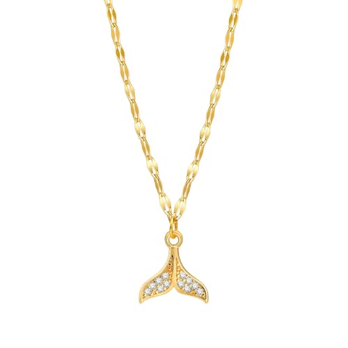 AEQEHVC Delfinschwanz, Schmetterling, Herz, Elefant, Charm-Halskette, eine schöne und vielseitige Halskette für Frauen, die zu jedem Stil getragen werden kann, Einstellbar, Zirkonia von AEQEHVC