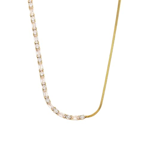 AEQEHVC Elegante Patchwork-Schlangenkette für Damen, schön und vielseitig, die zu jedem Stil getragen werden kann von AEQEHVC