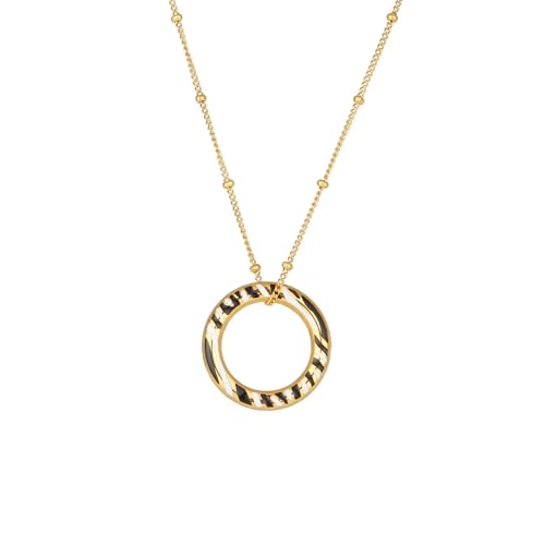 AEQEHVC Halskette mit Zebramuster, Herz, Kreuz, Ring, rund, quadratisch, modisch, für den täglichen Gebrauch, Einstellbar, Zirkonia von AEQEHVC