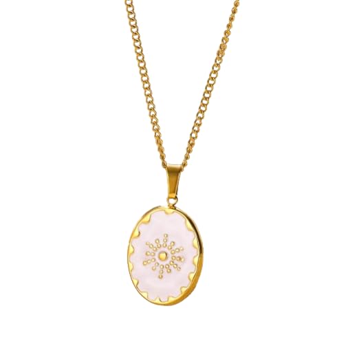 AEQEHVC Ovale Schneeflocken-Halskette für Damen, modisch, Party, stilvoll, geeignet für den täglichen Gebrauch, Einstellbar, Zirkonia von AEQEHVC