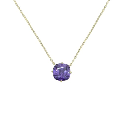 AEQEHVC Tropfenförmige, rechteckige, quadratische geometrische, bunte, einfache Halskette, schön, vielseitig, kann mit jedem Stil getragen werden, Einstellbar, Zirkonia von AEQEHVC