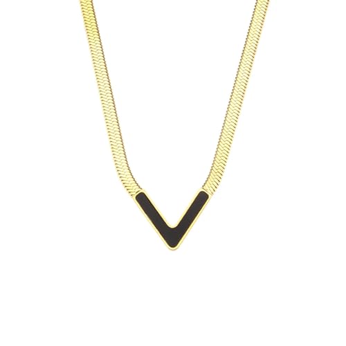 AEQEHVC V-förmige Fischgräten-Kette, Choker, modisch für den täglichen Gebrauch, Einstellbar, Zirkonia von AEQEHVC