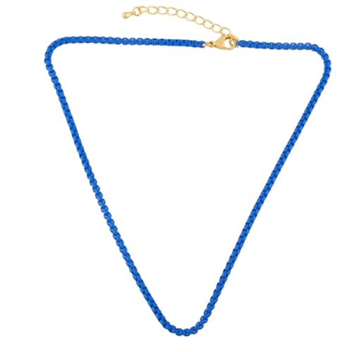 Bonbonfarbene Kastenkette, Halskette, Choker, kurzer Schmuck, schöne und vielseitige Halsketten, die zu jedem Stil getragen werden können, Einstellbar, Zirkonia von AEQEHVC