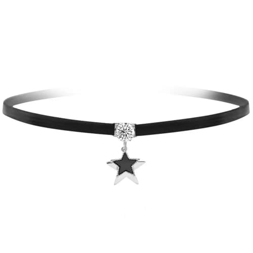 Choker-Halskette für Damen, Teenager, Mädchen, mit Nieten, Herz, Kreuz, Rock, Modeschmuck, Einstellbar, Zirkonia Choker-Halskette für Damen, Teenager, Mädchen, mit Nieten, Herz, Kreuz, Rock, Modeschmuck, Einstellbar, Zirkonia von AEQEHVC