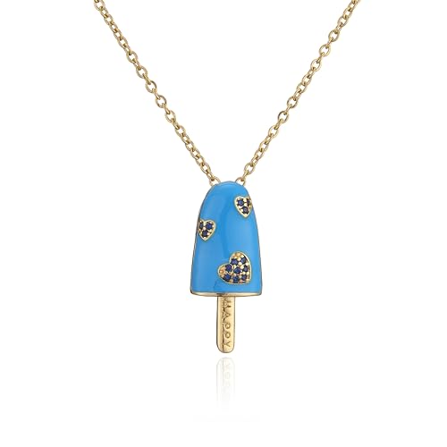 Damen-Halskette mit Eiscreme-Anhänger, farbenfroher Schmuck, kann zusammen getragen werden, schön, vielseitig, Einstellbar, Zirkonia von AEQEHVC