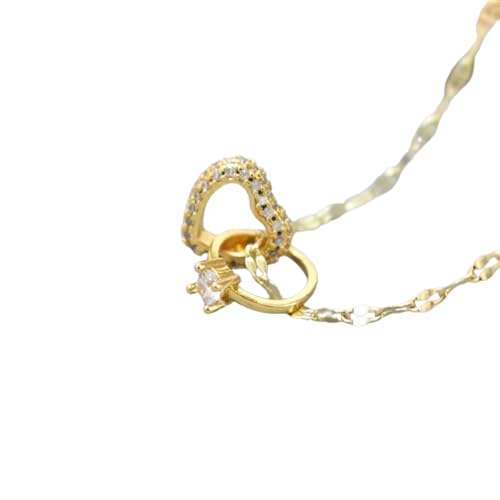 Damen-Halskette mit Liebesherz, einfache Damen-Halskette, Party-Schmuck, modische Halskette für den täglichen Gebrauch, Einstellbar, Zirkonia von AEQEHVC